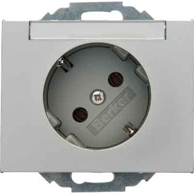 Berker - Steckdose SCHUKO-Steckdose eds/lack 47287104 45Gr.m.Beschr.-feld