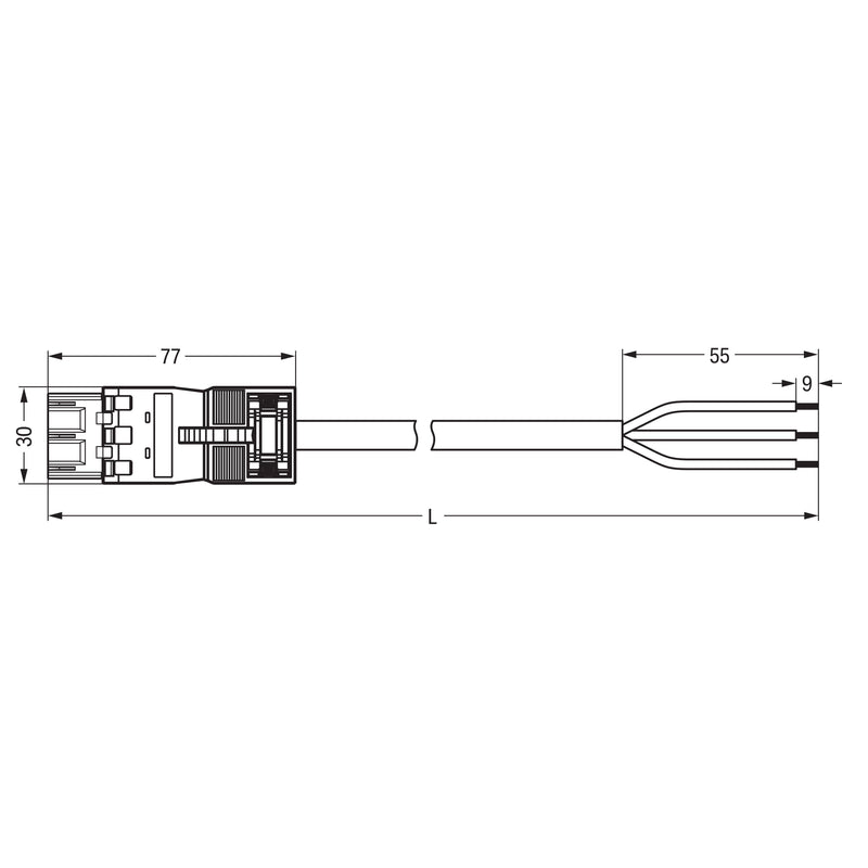 WAGO - Konfektionierte Leitung für steckbare Gebäudeinstallation konfektion. Anschlussltg. 771-4993/207-103 Eca,Stecker,gr