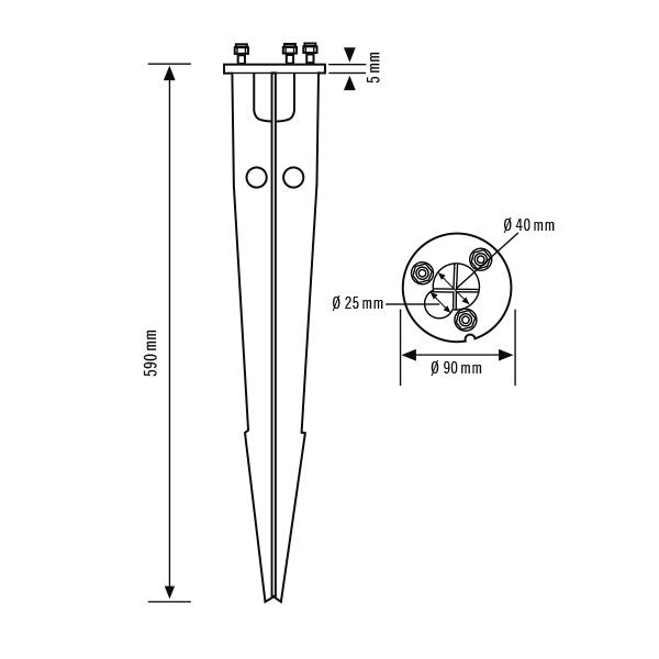 ESYLUX - Mechanisches Zubehör/Ersatzteile für Leuchten Befestigung ALVA GROUND SPIKE100