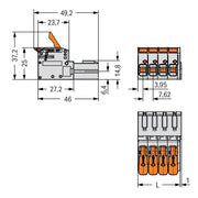 WAGO GmbH & Co. KG - Ein- und mehrpolige Klemmenleiste 1-Leiter-Stiftleiste 831-1209 Push-inCAGECLAMP,lgr − 12 Stück