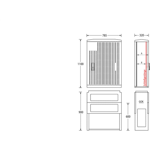 uesa - Gehäuse/Schaltschrank (leer) Normschrank IP44 A100-1100 1100x785x320mm