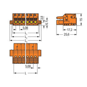 WAGO - Kabelsteckverbinder für Leiterplattensteckverbinder 1-Leiter-Federleiste 2231-316/107-000 Push-inCAGECLAMP,or − 10 Stück