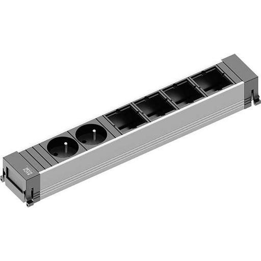 Bachmann - Mehrfachsteckdose Steckdoseneinheit 916.023 6-fach Alu schwarz