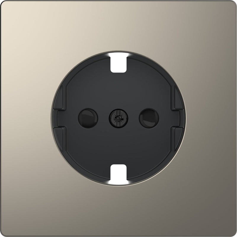 Merten - Abdeckung/Bedienelement für Installationsschalterprogramme Zentralplatte nickelmet MEG2330-6050 f.SCHUKO-Steckdose
