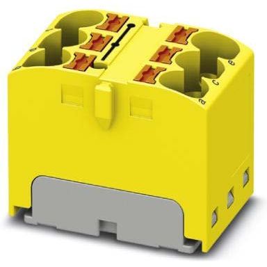 Phoenix Contact - Durchgangs-Reihenklemme Verteilerblock PTFIX 6X4 YE 6p, 0,2-6qmm, gelb − 10 Stück