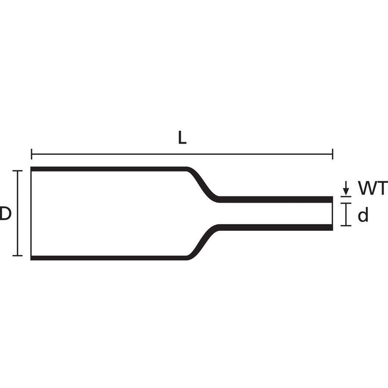 HellermannTyton - Schrumpfschlauch Warmschrumpfschlauch MU47-115/34-1000-BK − 4 Stück