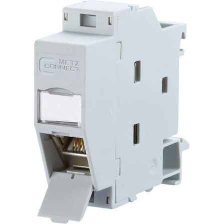 Metz Connect - Tragschienenadapter Hutschienenmodul,Cat.6A TN E-DATmod-REGplus 1xRJ45,inkl. Modul