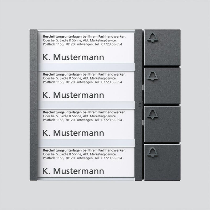 Siedle&Söhne - Funktionsmodul für Türkommunikation Tasten-Modul TM 612-4 DG dgr/gli