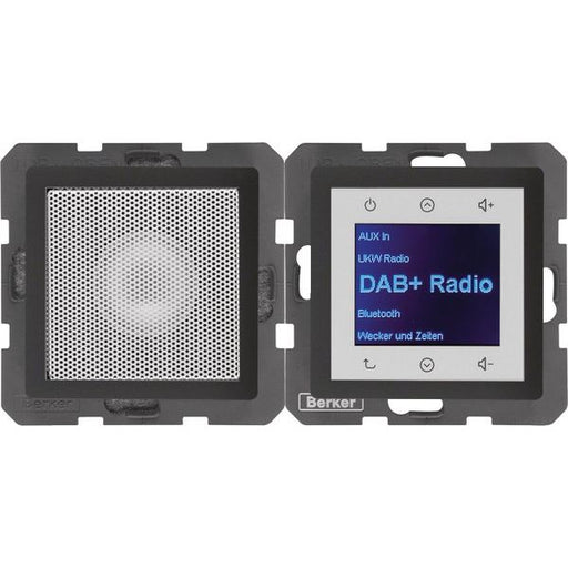 Berker - Elektronik-Gerät für Installationsschalterprogramme Radio mit Lautspr. DAB+ Q. 29806086 x anth