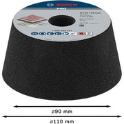 Bosch - Trenn-/Schleifscheibe PRO Stone Konischer 1608600241 Schleiftopf 90 x 110