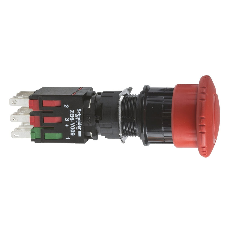 Schneider Electric - NOT-AUS-Taster, Komplettgerät NOT-AUS-Taster XB6AS8349B m.Drehentriegelung