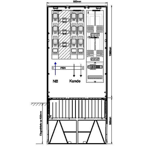 GSAB Elektrotechnik - Zähler-Komplettschrank Wandlermessung 04.W250.88SE1A2 N-ergie 250A