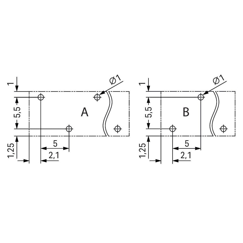 WAGO GmbH & Co. KG - Leiterplattenklemme THR-Leiterplattenklemme 2086-3123 Drücker,1,5mm²,sw − 228 Stück