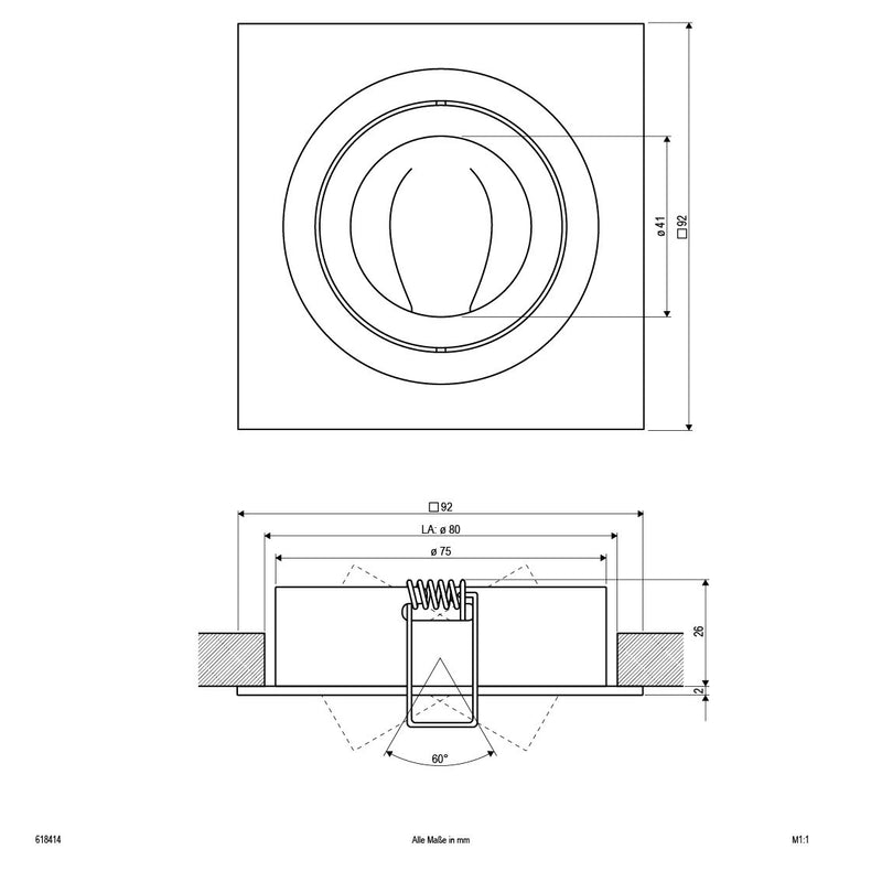 EVN Lichttechnik - Downlight/Strahler/Flutlicht NV-EB-Leuchte 618 414 alu 50W 12V IP20