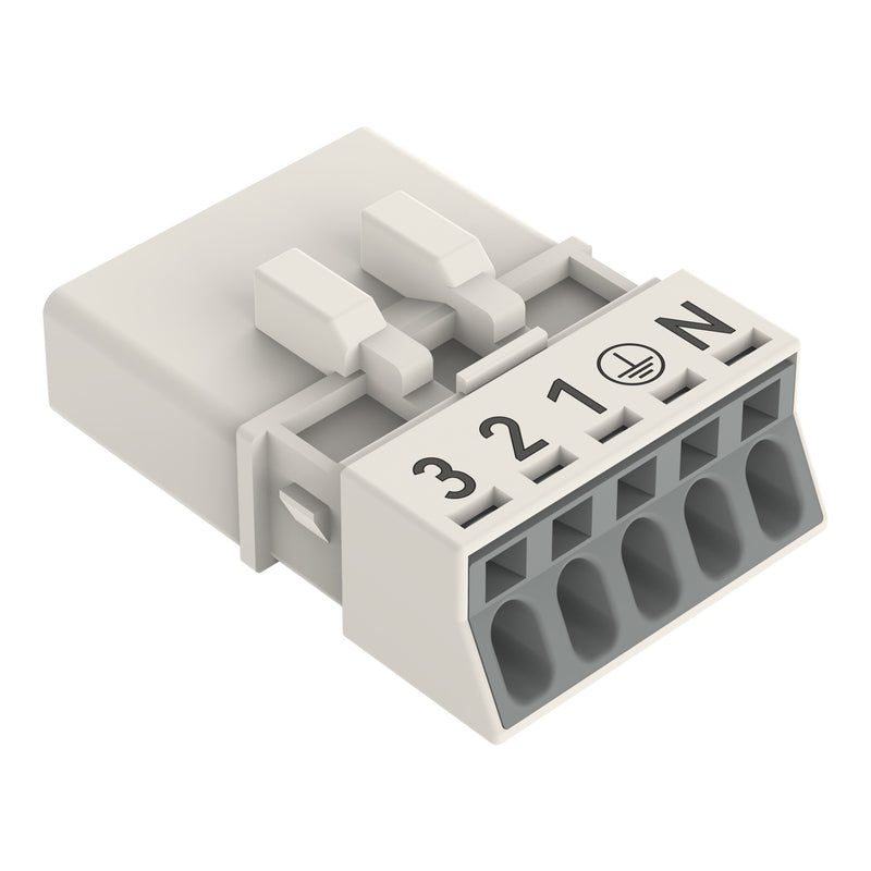 WAGO - Steckverbinder für steckbare Gebäudeinstallation Stecker 5-polig 890-235 Kod. A,weiß − 50 Stück