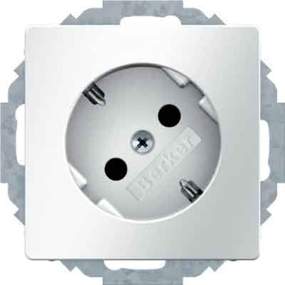 Berker - Steckdose SCHUKO-Steckdose 47276089 polarweiss, samt