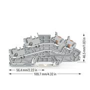 WAGO - Installations-Etagenklemme Installationsetagenklemme 2203-6542 2,5 mm² Hybrid − 50 Stück