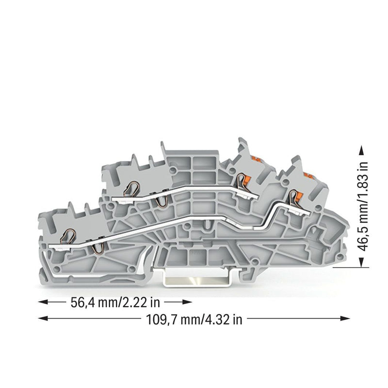 WAGO - Installations-Etagenklemme Installationsetagenklemme 2203-6542 2,5 mm² Hybrid − 50 Stück
