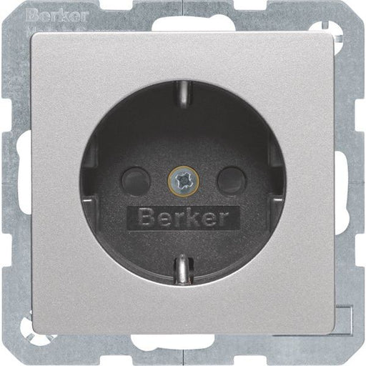 Berker - Steckdose SCHUKO-Steckdose alu/lack 41496084 mit BSF+erh.BS