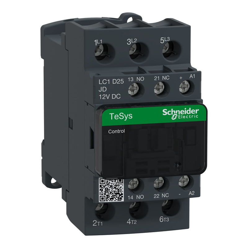 Schneider Electric - Leistungsschütz zum Schalten von Wechselstrom Leistungsschütz LC1D25JD 25A 12V DC