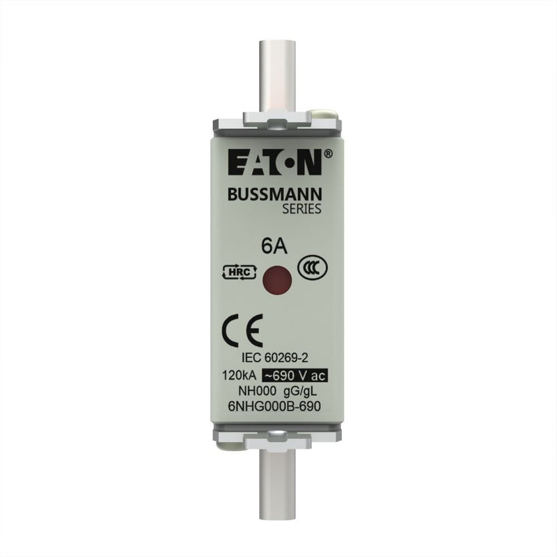 Eaton - Messersicherung Sicherungseinsatz Nieders. 6NHG000B-690 6A AC 690V 120kA − 3 Stück