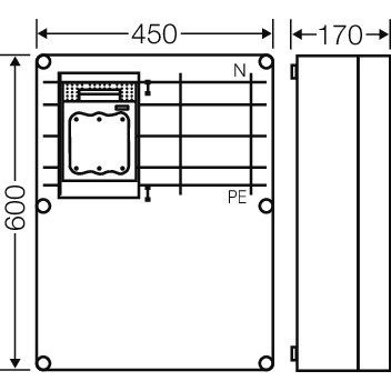 Hensel - Sicherungslasttrennschalter mit Gehäuse Mi-NH-Sich.lasttr.gehäuse Mi 6678 1xNH1, 400A, 5p