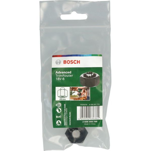 Bosch - Systemzubehör für Fräsen (Akku/elektrisch) Spannhülse 8 mm für 2608000799 Advanced TrimRouter