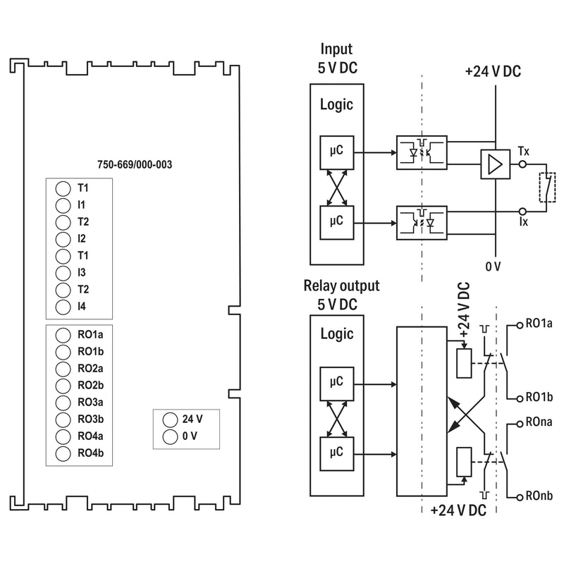 WAGO - Feldbus, Dez. Peripherie - Digitales Ein-/Ausgangs-Modul Sicherer Digitaleingang 750-669/000-003 AC 48 V/ DC 60 V,6 A
