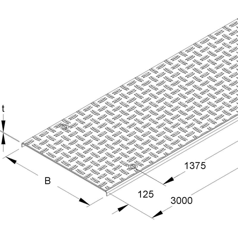 Niedax - Deckel für Kabeltragsystem Kabelrinnendeckel RDVSRS 300 − 3 Meter