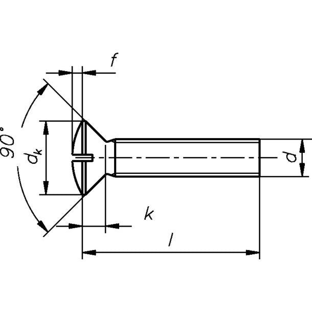 Dresselhaus - Maschinenschraube/Bolzen Linsensenkschraube 3377/000/01 4x12 Schlitz, A2 − 2000 Stück