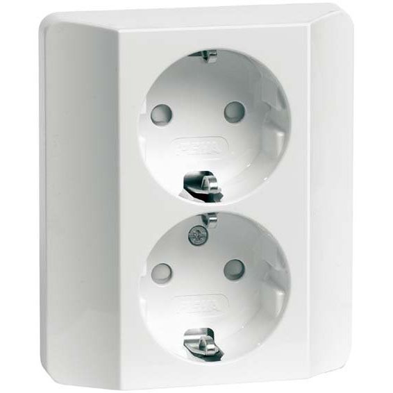 Peha - Schalter-/Steckdosenkombination Steckdose SCHUKO D 80.6512.02 SI 2f,erh.Berührs.,rws
