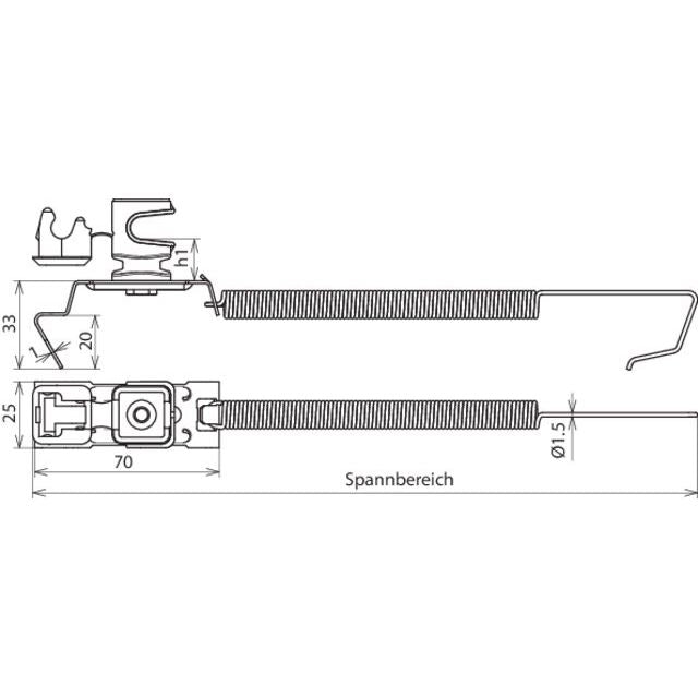 DEHN - Dachleitungshalter für Blitzschutz Dachleitungshalter DLH SSL 8 H36#204449 light NIRO