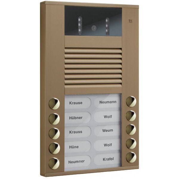 TCS Tür Control - Türstation für Türkommunikation Video color Außenstation AVE14103-0012 10Tast 2reih.AP bro