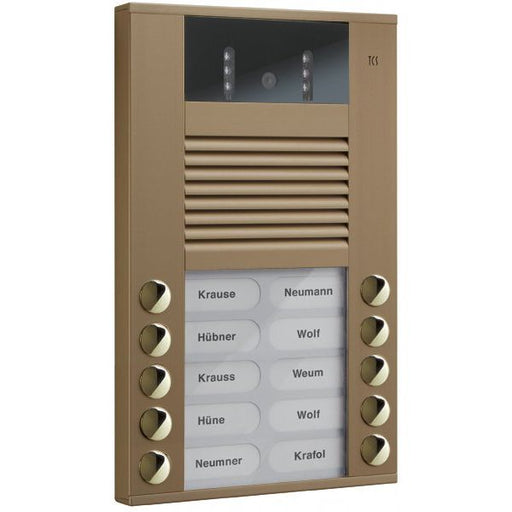 TCS Tür Control - Türstation für Türkommunikation Video color Außenstation AVE14103-0012 10Tast 2reih.AP bro