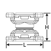 HellermannTyton - Befestigungssockel und -element für Kabelbinder Verbindungselement DSWS4 sw − 2200 Stück