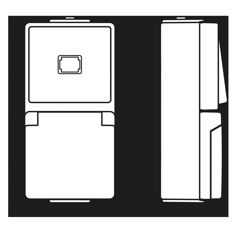 Jung - Schalter-/Steckdosenkombination Taster-/SCHUKO-Kombination 671 W 1S 1p. 10A / 16A250V