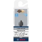Bosch - Fräser PRO V-Nutfräser, 90° x 2608628447 12,7, Schaft 6 mm