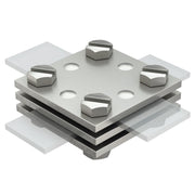 OBO Bettermann - Verbinder für Blitzschutz Kreuzverbinder 256 DIN 30 V4A 30mm − 10 Stück