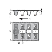 WAGO GmbH & Co. KG - Leiterplattensteckverbinder THR-Stiftleiste Lötstift 231-26#4050821004172 1,2x1,2,gerade,sw − 170 Stück