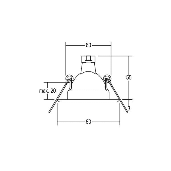 Brumberg Leuchten - Downlight/Strahler/Flutlicht Einbaustrahler 3202.03 matt chrom