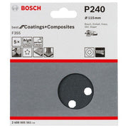 Bosch - Schleifpapier/Schleifvlies PRO F355 Schleifblatt, 115 2608605561 mm, 240, 5-tlg