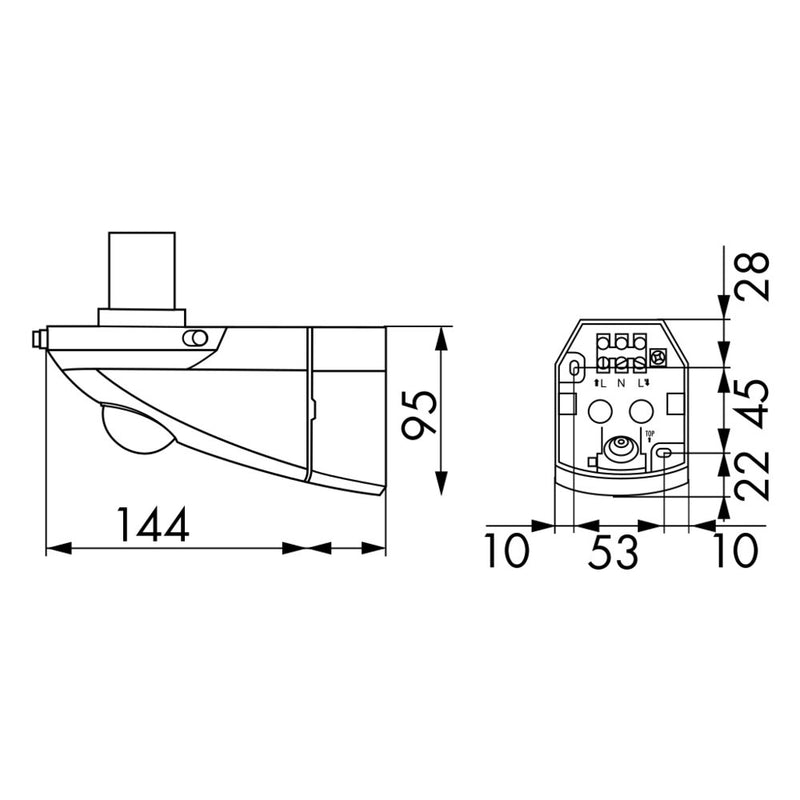 BEG Brück Electronic - Decken-/Wandleuchte System-Leuchten-Unterteil ALC-B-360 SLU ws