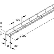 Niedax - Gitterrinne U-förmig GRS 30.065 E3 30x65x3000mm − 3 Meter