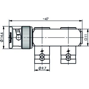 Telegärtner - Koax-Kupplung BNC T-Stück (M-F-F) 100023581 50 Ohm − 5 Stück