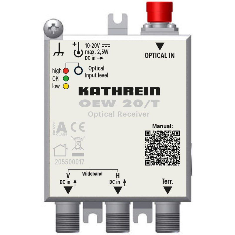 Kathrein - Signalwandler für Überwachungssystem Optischer Empfänger OEW 20/T 2xBreitband+1xDTT