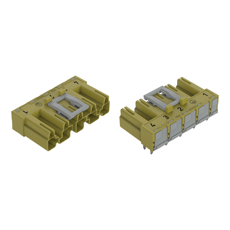 WAGO - Leiterplattensteckverbinder Stecker für Leiterplatten 770-875/011-000/073- 5-polig,hellgrün − 50 Stück