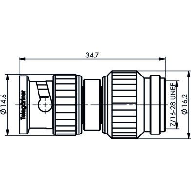 Telegärtner - Koax-Kupplung Adapter BNC-TNC (M-M) 100023634 − 5 Stück