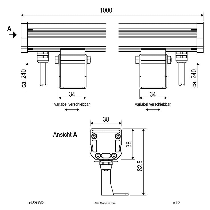 EVN Lichttechnik - Downlight/Strahler/Flutlicht LED-Wallwasher P65243602 si 3000K 24VDC IP65