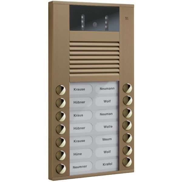 TCS Tür Control - Türstation für Türkommunikation Video color Außenstation AVE14143-0012 14Tast 2reih.AP bro