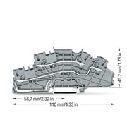 WAGO - Installations-Etagenklemme Installationsetagenklemme 2003-6642 4mm² grau L/L